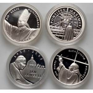 III RP, zestaw 4 x 10 złotych z lat 1997-2005, Jan Paweł II
