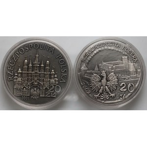 III RP, zestaw, 20 złotych 2001 i 20 złotych 2002