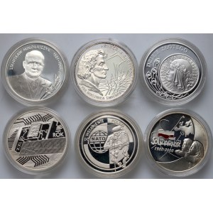 Third Republic, set of 6 x 10 zlotys from 1996-2006