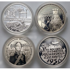 III RP, zestaw 4 x 10 złotych z lat 1996-1999