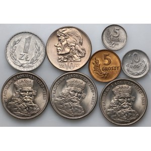 People's Republic of Poland, set of 8 coins from 1949-1986