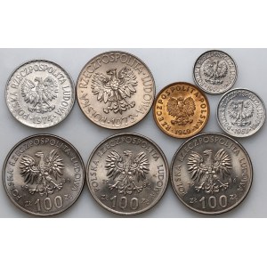 People's Republic of Poland, set of 8 coins from 1949-1986