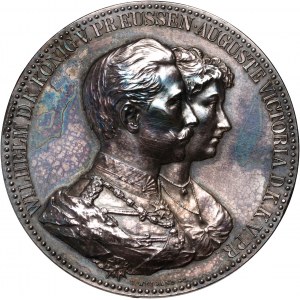 Germany, medal from 1889, Wilhelm II and Auguste Victoria Wedding Anniversary