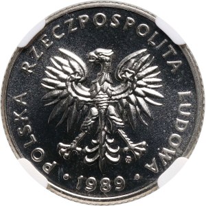 Poľská ľudová republika, 20 zlotých 1989, reverzný nápis, PRÓBA, nikel