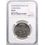 PRL, 10 złotych 1960, Tadeusz Kościuszko, PRÓBA, nikiel