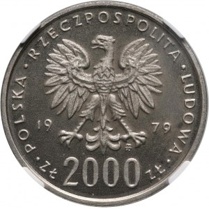 People's Republic of Poland, 2000 gold 1979, Mieszko I, SAMPLE, Nickel