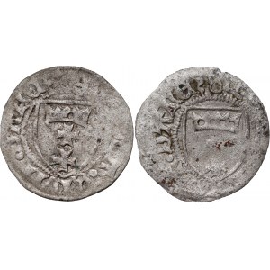 Casimir IV Jagiellonian 1446-1492, set of 2 x shekel, Gdansk, Poland