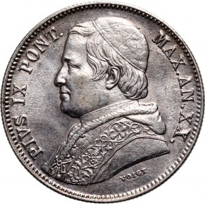 Vatikan, Pius IX, 20 Baiocchi 1865 XX R, Rom