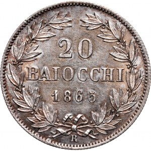 Watykan, Pius IX, 20 Baiocchi 1865 XX R, Rzym