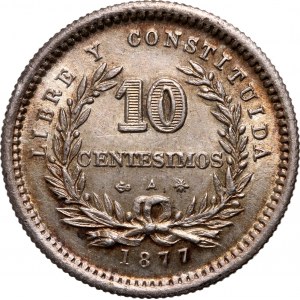 Uruguaj, 10 centesimos 1877 A, Paríž