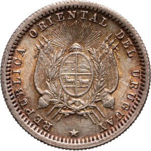 Uruguaj, 10 centesimos 1877 A, Paríž