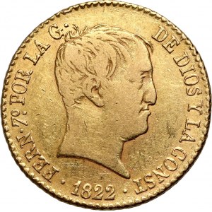 Spain, Ferdinand VII, 80 Reales 1822, Madrid