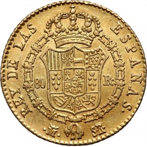 Hiszpania, Ferdynand VII, 80 reali 1822, Madryt