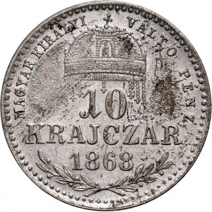 Maďarsko, František Josef I., 10 krajcarů 1868 GYF, Karlsburg
