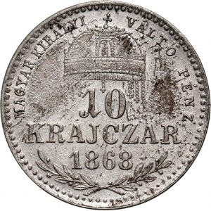 Maďarsko, František Jozef I., 10 krajcars 1868 GYF, Karlsburg