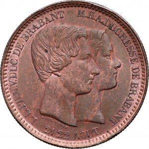 Belgia, Leopold I, 10 centymów 1853, Ślub księcia Leopolda i Marii Henrietty