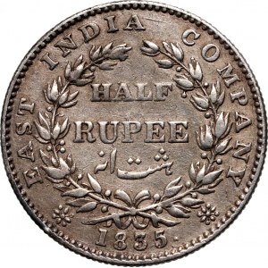 British India, William IV, 1/2 Rupee 1835