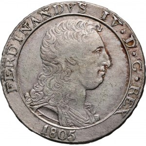 Itálie, Neapol a Sicílie, Ferdinand IV, Piastra (120 Grana) 1805, Neapol