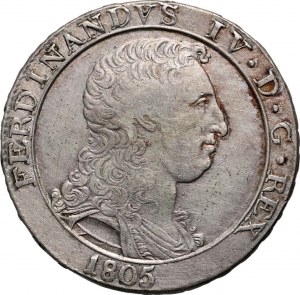 Włochy, Neapol i Sycylia, Ferdynand IV, Piastra (120 Grana) 1805, Neapol