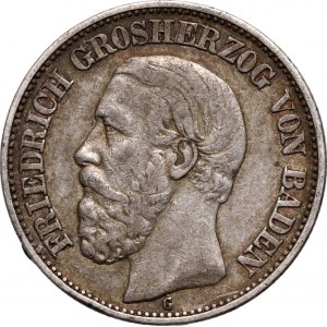 Nemecko, Baden, Frederick I, 2 marky 1899 G, Karlsruhe