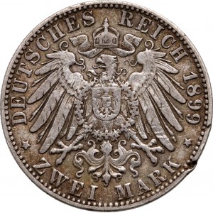 Nemecko, Baden, Frederick I, 2 marky 1899 G, Karlsruhe