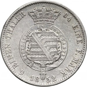 Deutschland, Sachsen-Coburg-Gotha, Ernest II, 1/6 Taler 1852 F