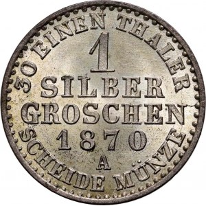 Nemecko, Prusko, Viliam I., strieborná minca, 1870 A, Berlín