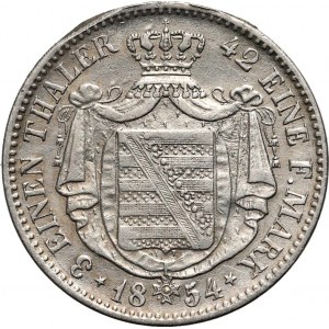 Deutschland, Sachsen, Friedrich August II, 1/3 Taler 1854 F, Dresden