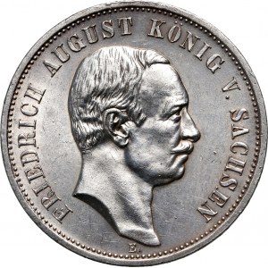 Německo, Sasko, Frederick August III, 3 značky 1912 E, Muldenhütten