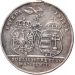Nemecko, Brandenbursko-Prusko, Fridrich II., medaila z roku 1742, Chronogram, Vroclav