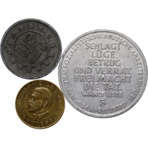 Germany, the Third Reich, set of 3 Tokens