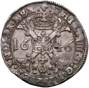 Niderlandy Hiszpańskie, Filip IV, patagon 1646, Bruksela
