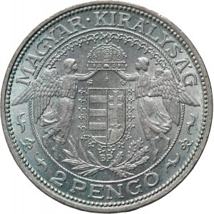 Maďarsko, 2 pengo 1938 BP, Budapešť