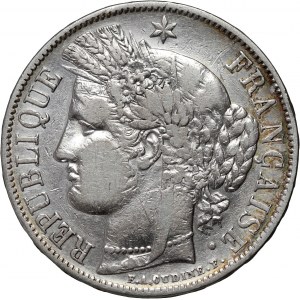 Francie, 5 franků 1851 A, Paříž, Ceres