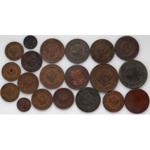Rosja, zestaw 20 monet z lat 1874-1915