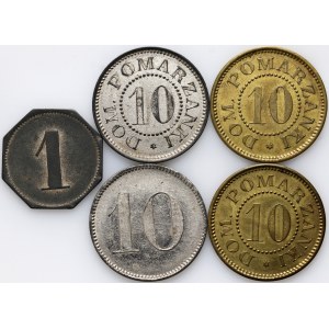 Set of 5 dominion tokens, Pomarzanki