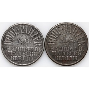 Kalisz, Satz von 2 x Bankmünzen für BODE PANZER Registrierkassen