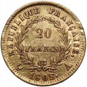 Francúzsko, Napoleon I, 20 frankov 1808 A, Paríž