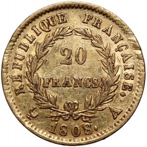 Francie, Napoleon I, 20 franků 1808 A, Paříž