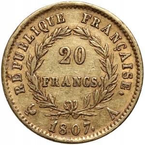 Francie, Napoleon I, 20 franků 1807 A, Paříž