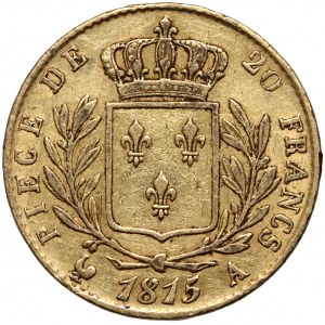 Francie, Ludvík XVIII, 20 franků 1815 A, Paříž