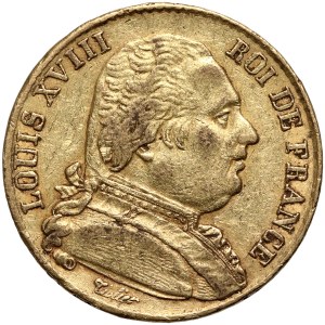 Francúzsko, Ľudovít XVIII, 20 frankov 1814 A, Paríž