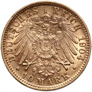 Nemecko, Württemberg, Wilhelm II, 10 mariek 1904 F, Stuttgart