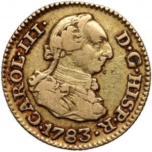 Španielsko, Karol III, 1/2 escudo 1783 M-JD, Madrid