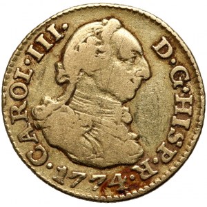 Španělsko, Karel III, 1/2 escudo 1774 M-PJ, Madrid