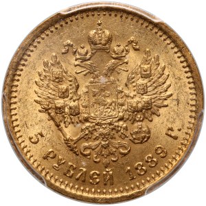 Russland, Alexander III., 5 Rubel 1889 (АГ), St. Petersburg