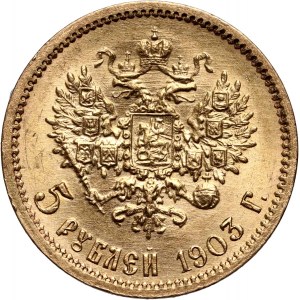 Russia, Nicholas II, 5 Roubles 1903 (АР), St. Petersburg