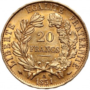 Francúzsko, 20 frankov 1851 A, Paríž, Ceres