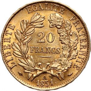 Francja, 20 franków 1851 A, Paryż, Ceres