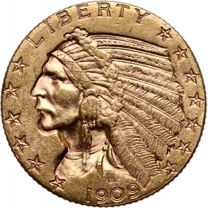 USA, 5 Dollars 1909 D, Denver, Indian head